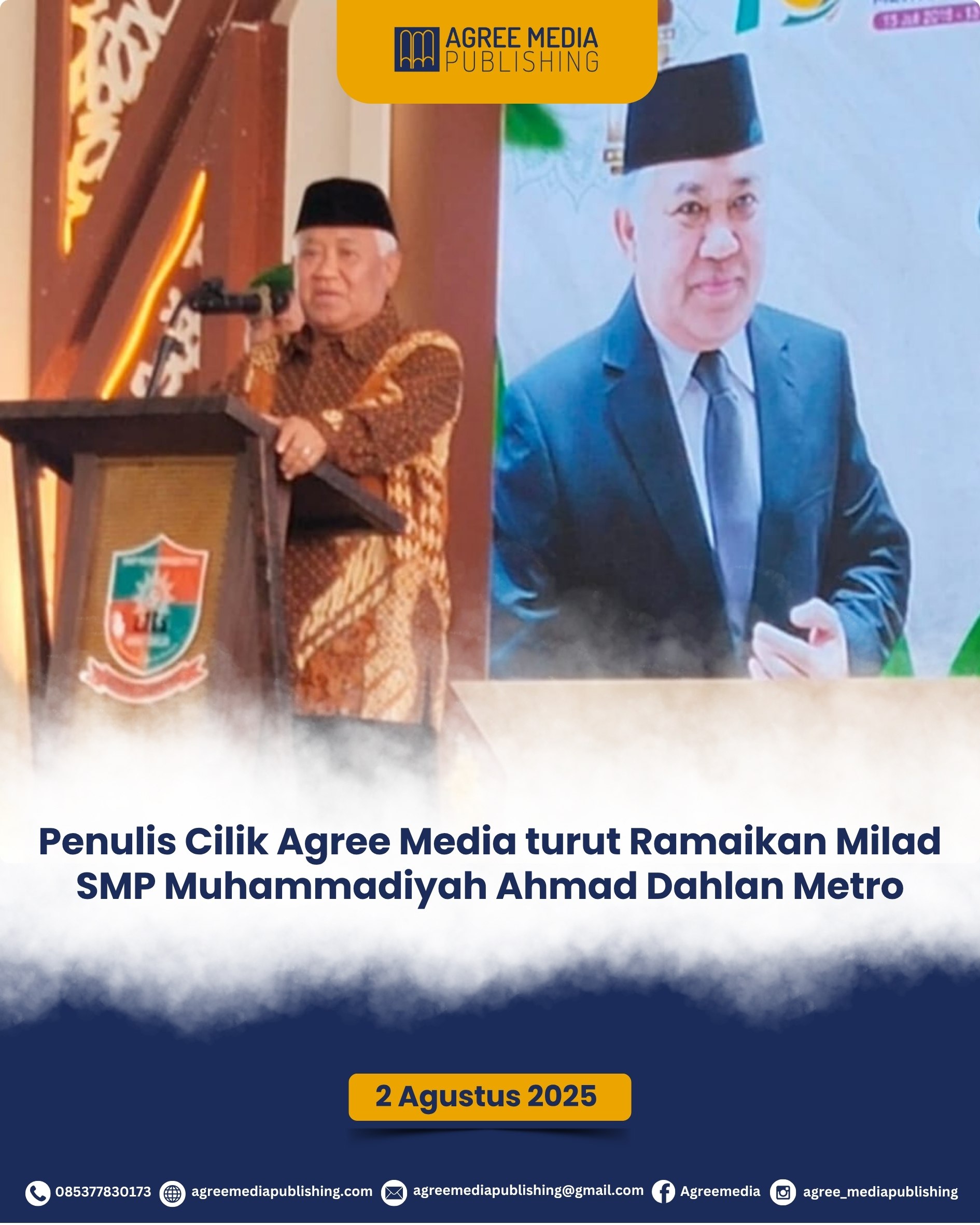 You are currently viewing Penulis Cilik Agree Media turut Ramaikan Milad SMP Muhammadiyah Ahmad Dahlan Metro