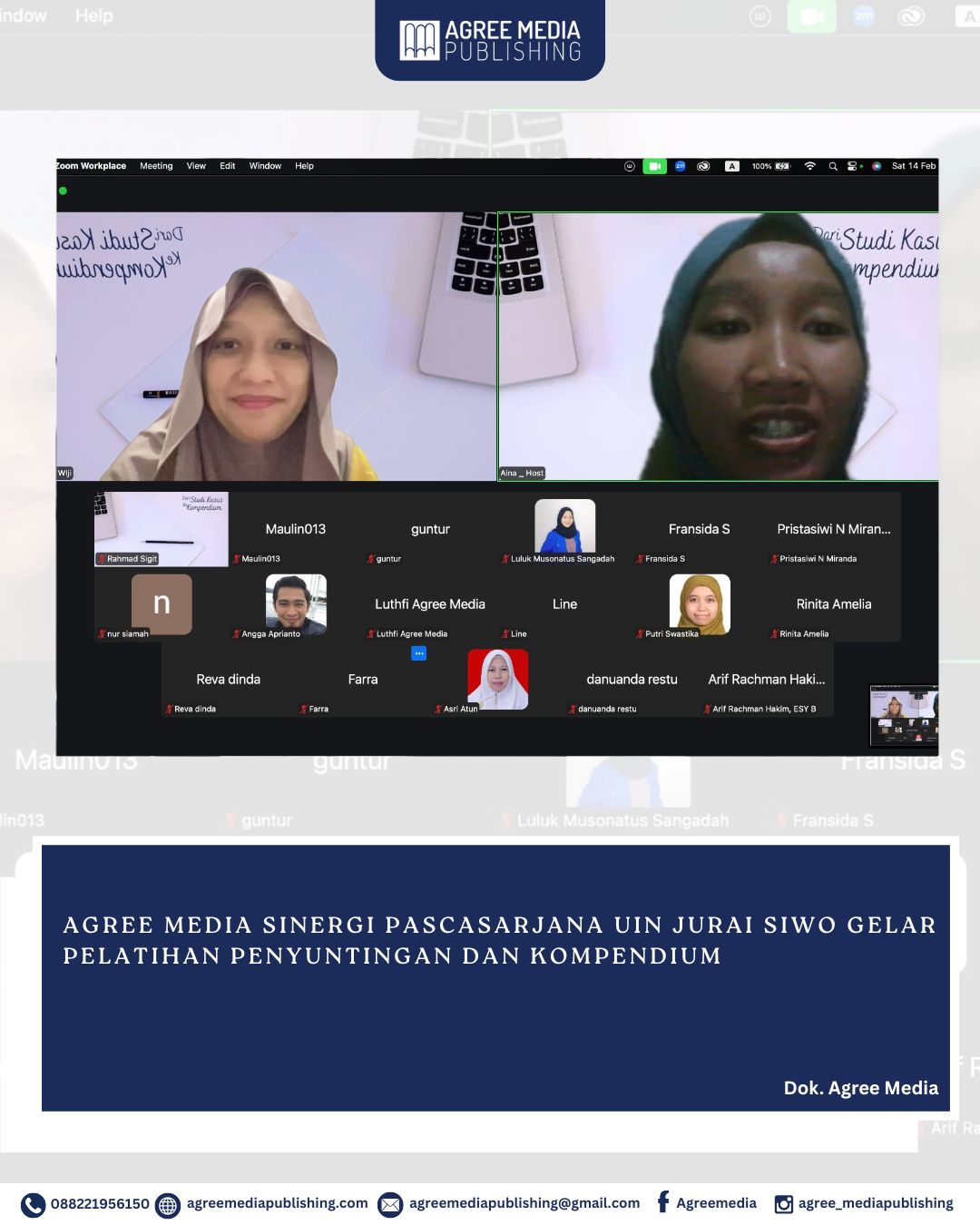 Read more about the article Agree Media sinergi Pascasarjana UIN Jurai Siwo Gelar Workshop Penyuntingan dan Kompendium