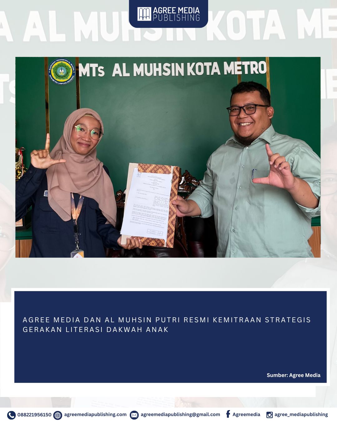 You are currently viewing AGREE MEDIA DAN AL MUHSIN PUTRI RESMI KEMITRAAN STRATEGIS GERAKAN LITERASI DAKWAH ANAK